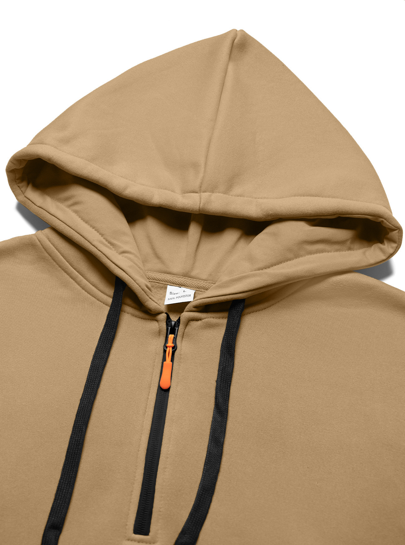 Autumn Winter Men's Fleece Hooded Pullover With Multi-zipper Pocket_voghion.com