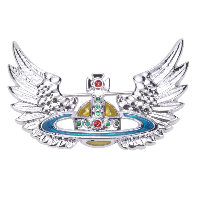 黄蓝飞翅胸针白底800