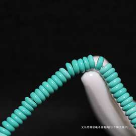 二代绿松优化松石隔片 菱镁矿蒙松隔珠 酷似湖北绿松石6图片色