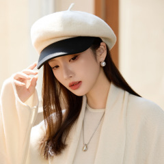 秋冬季新款帽子女款英伦风清新百搭贝雷帽大头围显脸小气质保暖帽