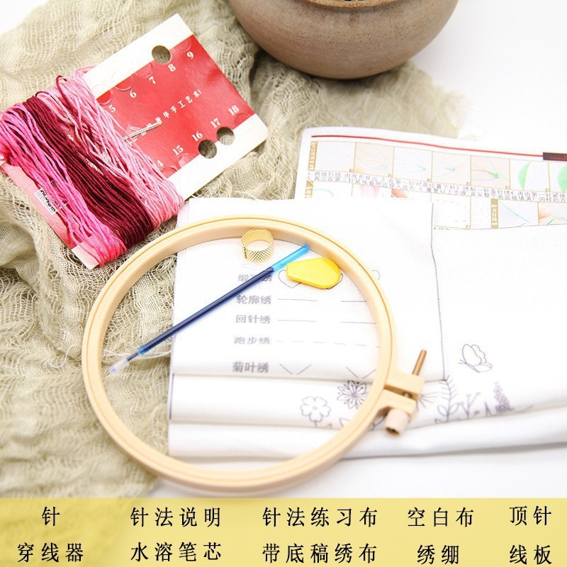 Lindo conejo bordado DIY colgando pintura de los niños Lu bordado puntada primaria práctica punto cruz dibujos animados pequeños adornos de animales