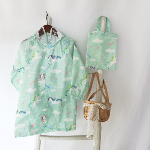 Japanese single-tailed goods ins style unicorn starry sky strawberry light big hat brim school bag children's raincoat