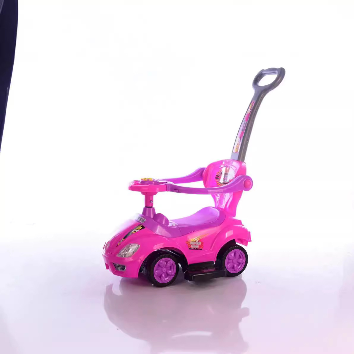 1 / 3 patineta para niños carro de torsión con barandilla de empuje para niños carro de juguete carro de balance image 7