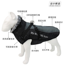 新款狗狗冲锋衣秋冬季大狗衣服防风防水狗狗棉衣宠物衣服现货批发