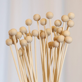 in stock Wholesale Log Color Half-hole Wood Beads Solid Wood Fragrance Accessories Non-fire Aromatherapy Stick Rattan Wood Ball Beads