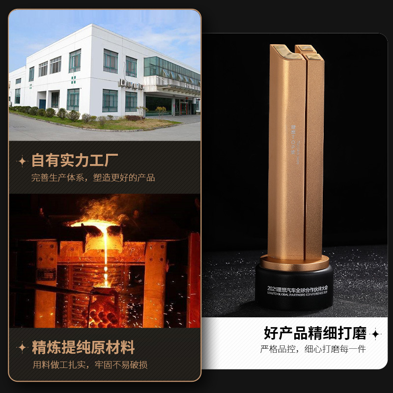 工場金属製トロフィー名誉賞記念品従業員年次総会表彰カップメダル[模型]|undefined