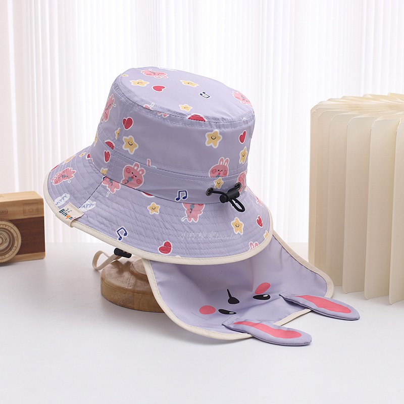 Sombrero de cuello sombrero de pescador para niños y niñas sombrero de sol sombrero de playa sombrero anti-UV sombrero de sol