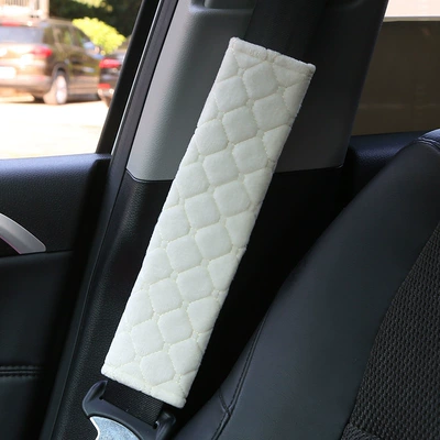 Belt Protective Cover, Seat belt shoulder pad - a-pair-of-off-white-plaid-embroidered-shoulder-pads-256cm