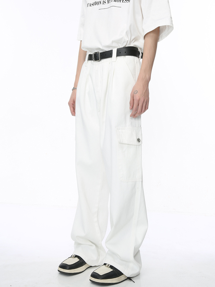 Mtlclothes ropa de Hombre | 2024 cuatro estaciones nuevo estilo coreano suelta recta americana Workwear jeans hombres