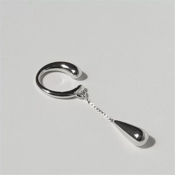 Fashionable and Unique Teardrop-Shaped Ear Cuffs with a High-End Feel, Non-Pierced Ear Bone Clips, Simple and Minimalist Chain Earrings