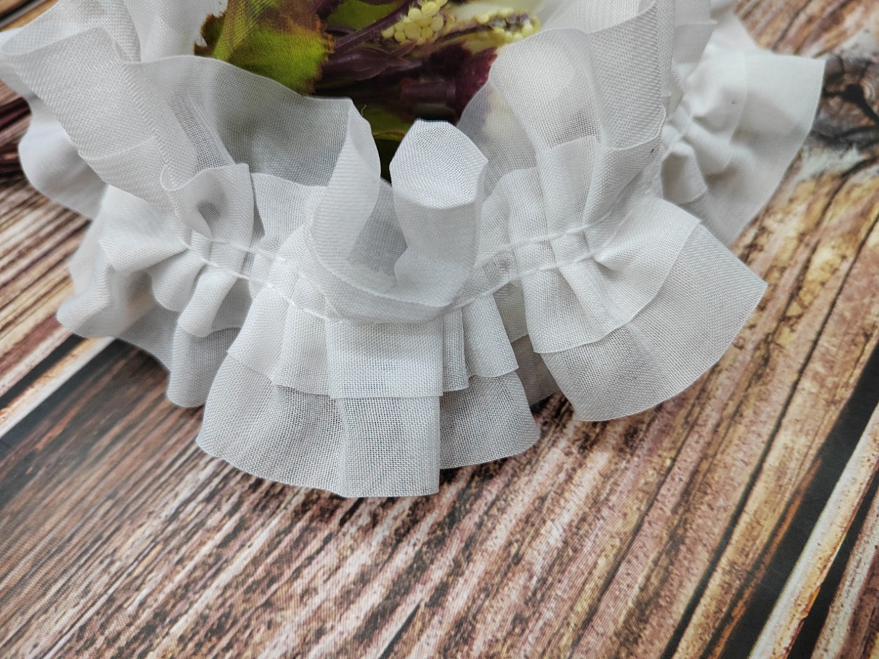 厂家现货供应 3cm+6cm宽 双层雪纺正三反三花边 雪纺打折花边