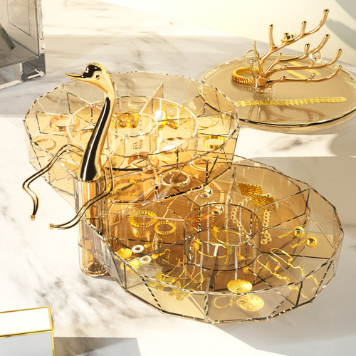 Self-designed Swan's Dream desktop jewelry box cross-border large-capacity earrings jewelry storage box