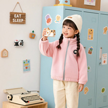 新款儿童奥粒绒外套男女中大童春秋冬季长袖加厚保暖立领外穿上衣