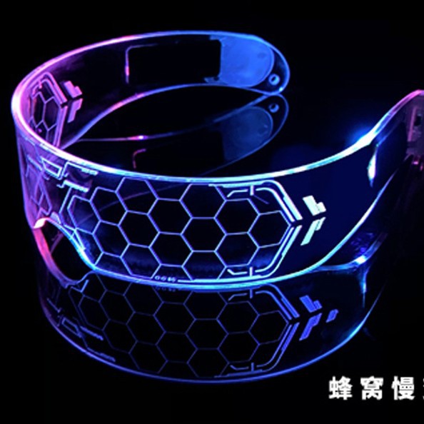 Gafas con tecnología emisora de luz LED de Amazon, gafas coloridas para festivales de música, gafas de ciencia ficción para bar disco