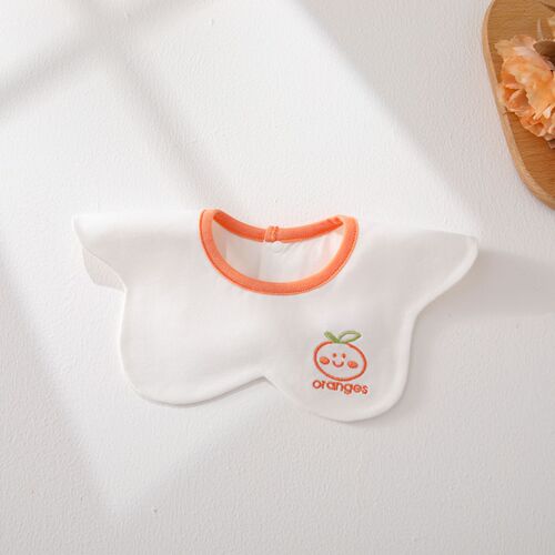 Summer infant and toddler medium round mouth towel pure cotton baby boy and girl spring and autumn 360-degree rotating anti-dirty spit-up petals