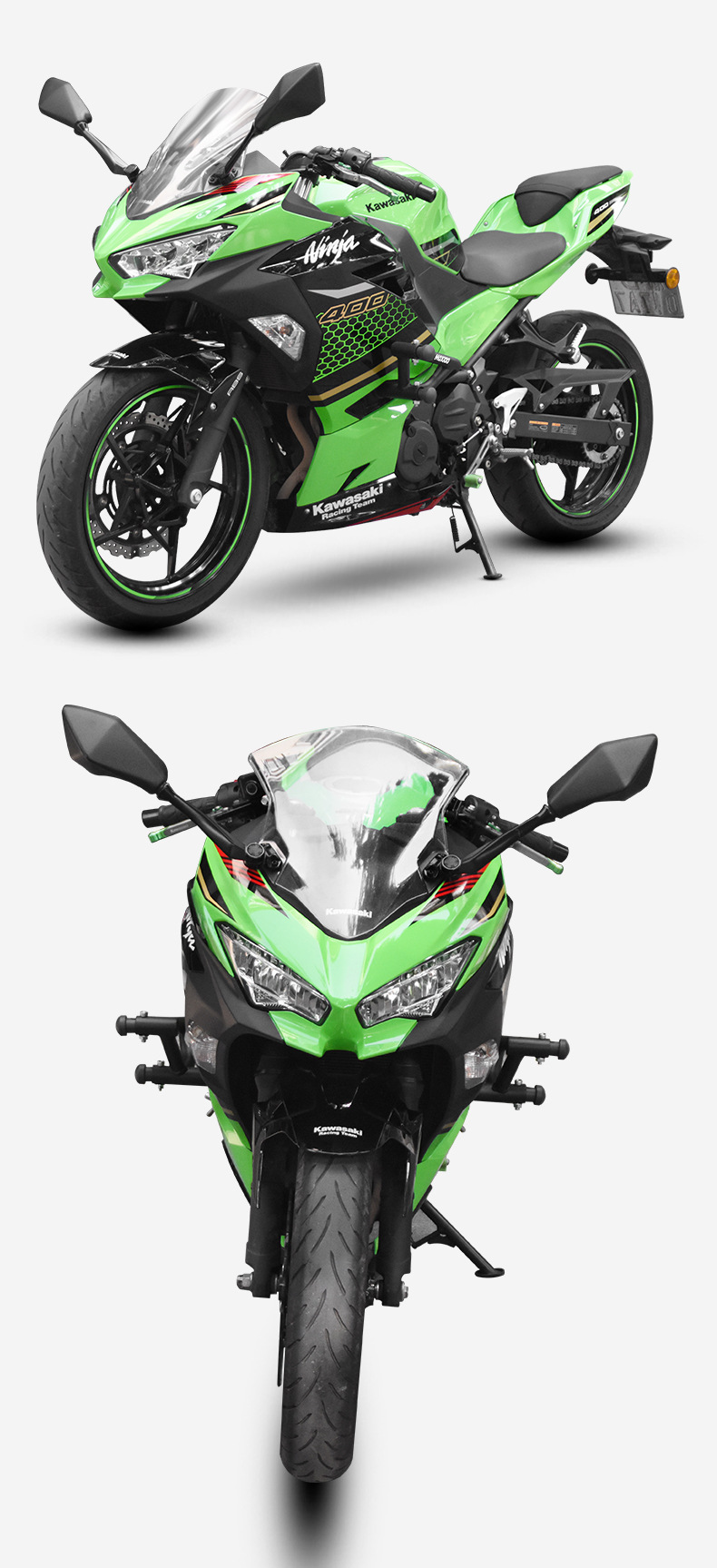 Suitable for Kawasaki 400 Bumper Ninja500 Spring Head Competitive Front Guard Bar Anti-Fall Anti-Collision Guard Bar Modification