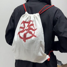 批发纯棉帆布抽绳袋三角洲行动阿萨拉小兵双肩帆布包道具背包礼物