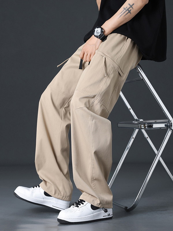 Summer Thin Cargo Pants for Boys, High School, Junior High School Students, Teenagers, Khaki Straight Casual Pants Summer Thin Cargo Pants for Boys, High School, Junior High School Students, Teenagers, Khaki Straight Casual Pants