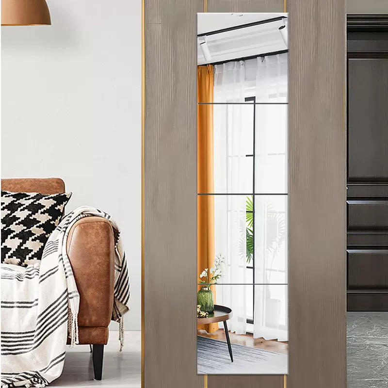 现代简约无框落地镜子自粘拼接镜子直角组合穿衣镜宿舍全身镜批发