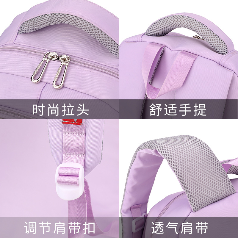 Mochila escolar de varilla de tracción para niños de escuela primaria para niñas seis ruedas pueden subir escaleras 2 - 6 grados 5 gran capacidad de doble uso impermeable para reducir la carga 12