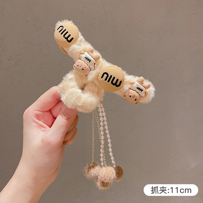 Estilo francés gran felpa clip de pelo de acrílico clip de tiburón Otoño e Invierno horquilla de alto grado versátil agarre del pelo updo tocado de pelo