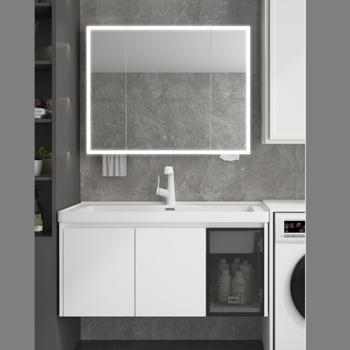 lavabo de cerámica con tabla de fricción lavabo armario colgante integral lavabo tipo pared lavabo