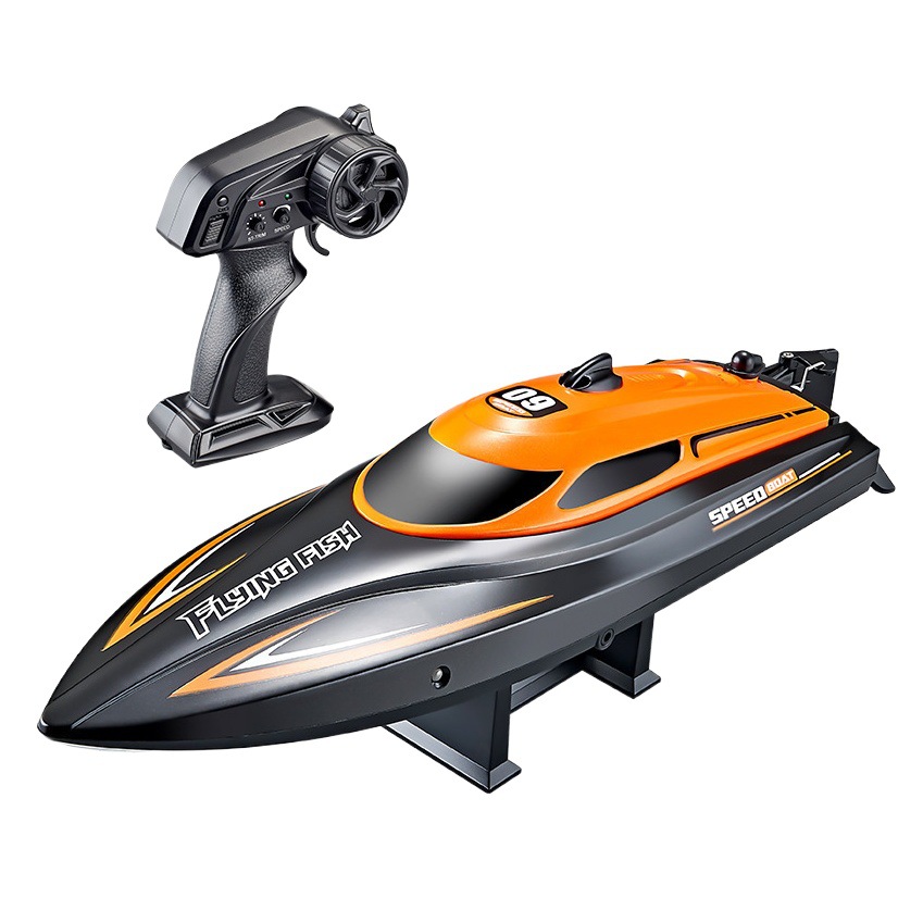 Cross-border hot sale HJ812 remote control boat water toy boat 2.4g competitive boat light speed 25KM high speed speedboat