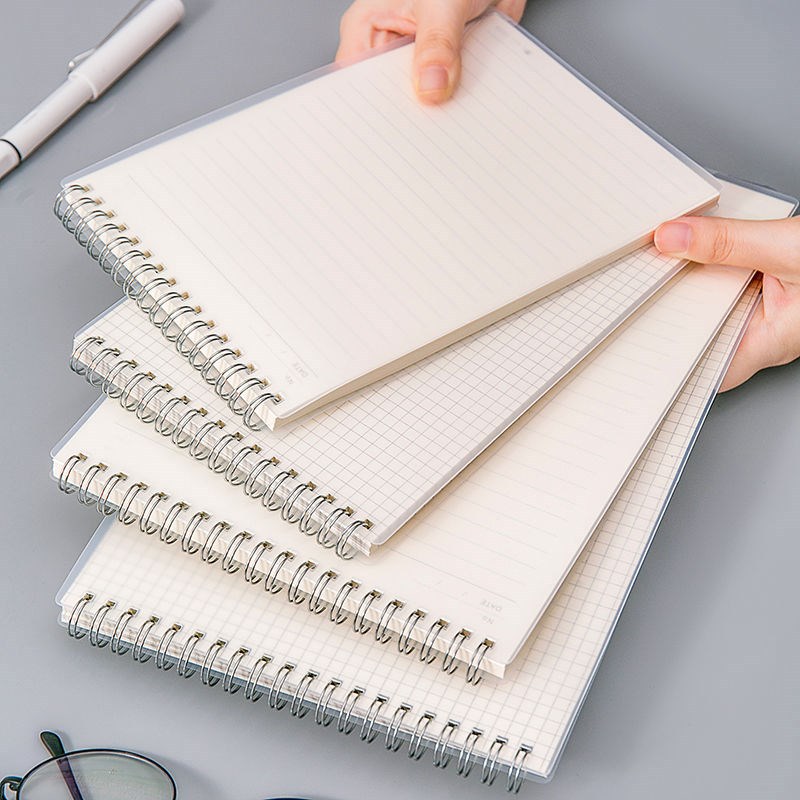 Libro de cuadrícula A4 a cuadros para examen de ingreso de posgrado de estudiante universitario Libro de bobina abatible B5 cuaderno engrosado línea horizontal simple estilo ins