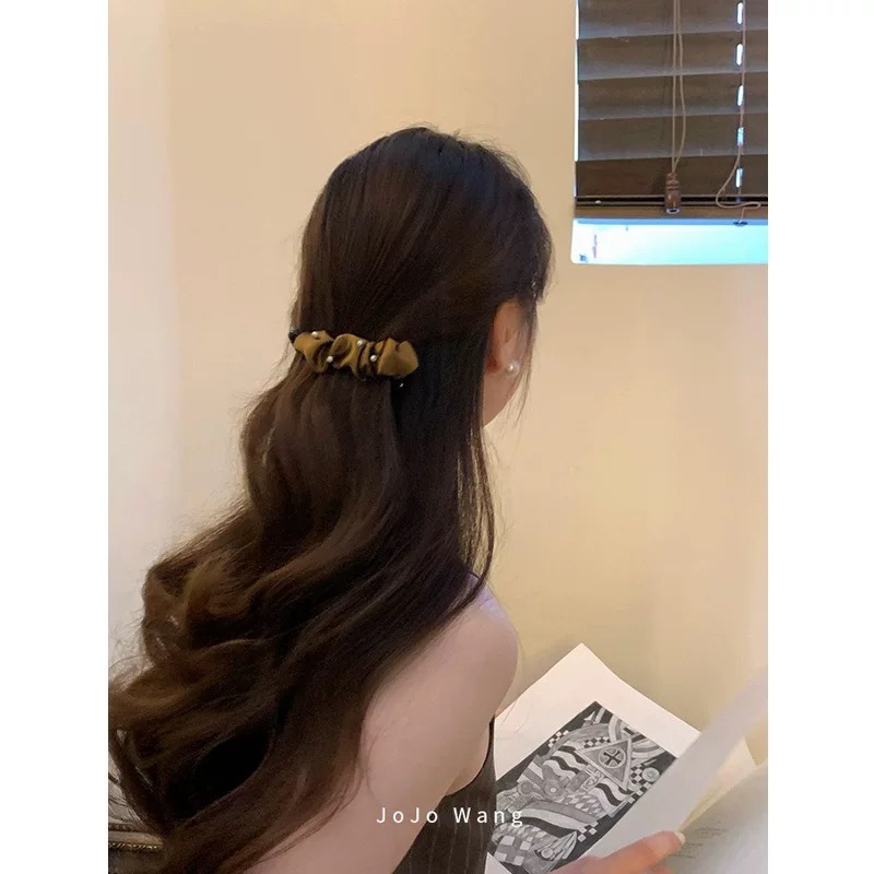 好chic~ 韩小珍珠香蕉夹竖夹简约马尾夹高级发夹气质韩国发饰头饰|undefined