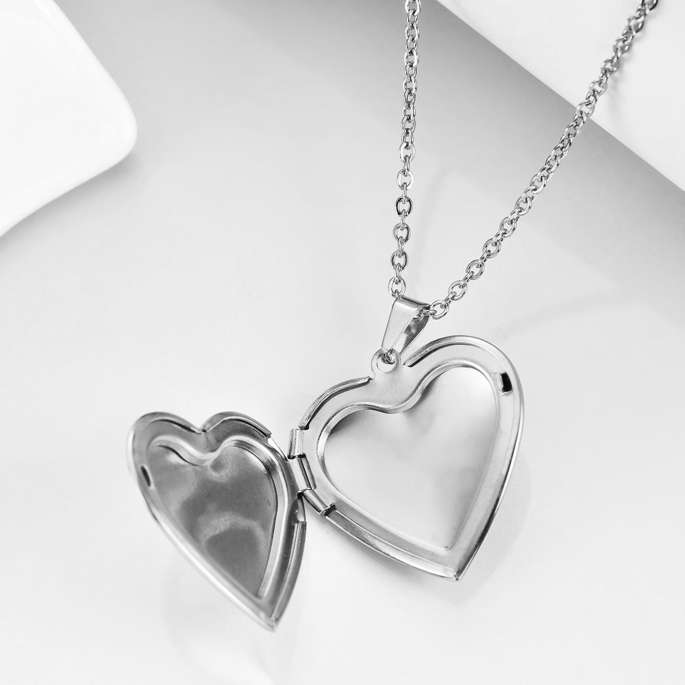 1 Piece Simple Style Letter Heart Shape Titanium Steel Plating Pendant Necklace_colorza_4