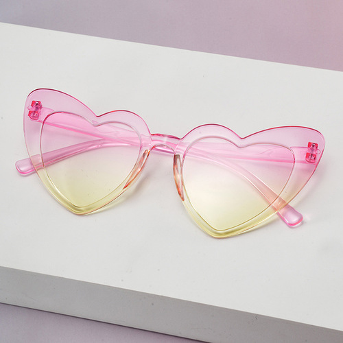 2025 European and American Angle Heart Sunglasses for Women, Sun Protection, Fashion UV-Blocking Eyewear for Ladies