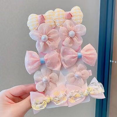 韩版蝴蝶结发夹布艺小花发卡儿童发饰网红可爱鸭嘴夹宝宝头饰包邮|undefined
