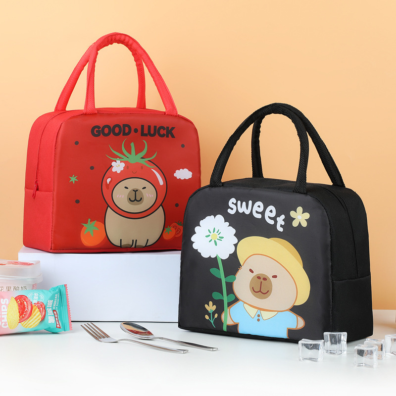 Nuevo lindo conejillo de indias bolsa de lonchera de dibujos animados para ir a trabajar y ir a la escuela con comida bolsa de aislamiento bolsa de almuerzo bolsa de almuerzo bolsa de almuerzo linda bolsa de comida divertida