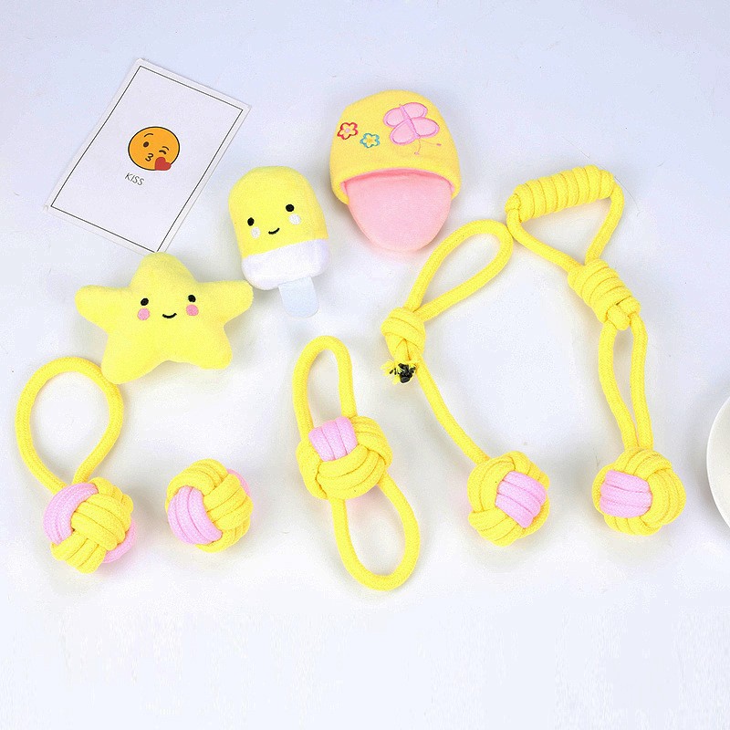 Amazon se especializa en juegos de juguetes para mascotas, cuerda de algodón Macron, molares, juguetes para perros resistentes a morder, bolas de juguetes para mascotas al por mayor