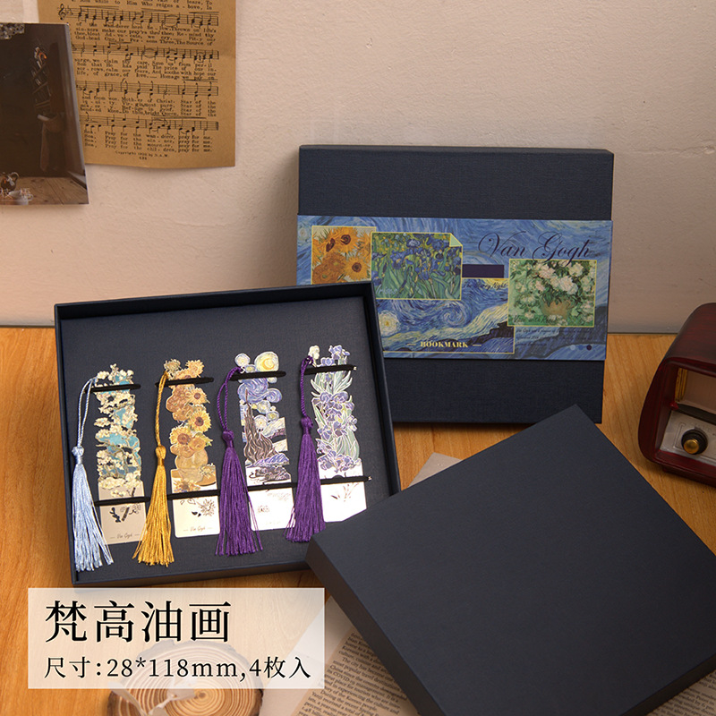 Marcador de metal de estilo nacional hueco-hacia fuera exquisito cultural y creativo estilo antiguo clásico creativo retro pintura al óleo página clip insignia colgante