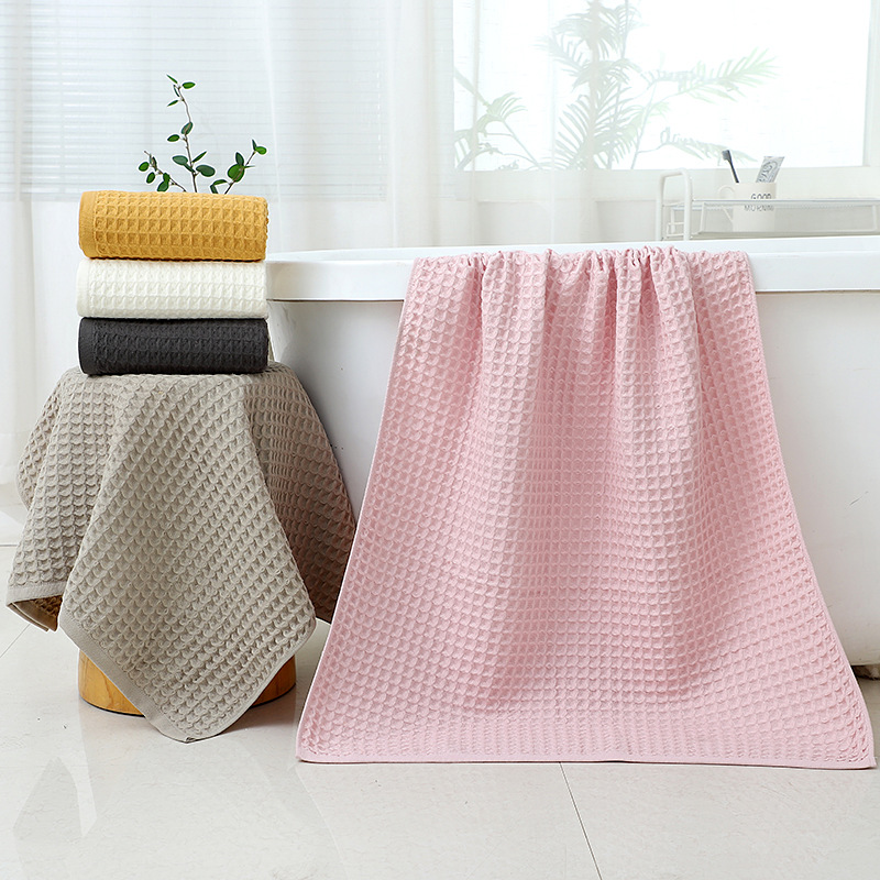 Cross-border exclusive Xinjiang cotton waffle bath towel soft household water-absorbent quick-drying unisex pure cotton large bath towel