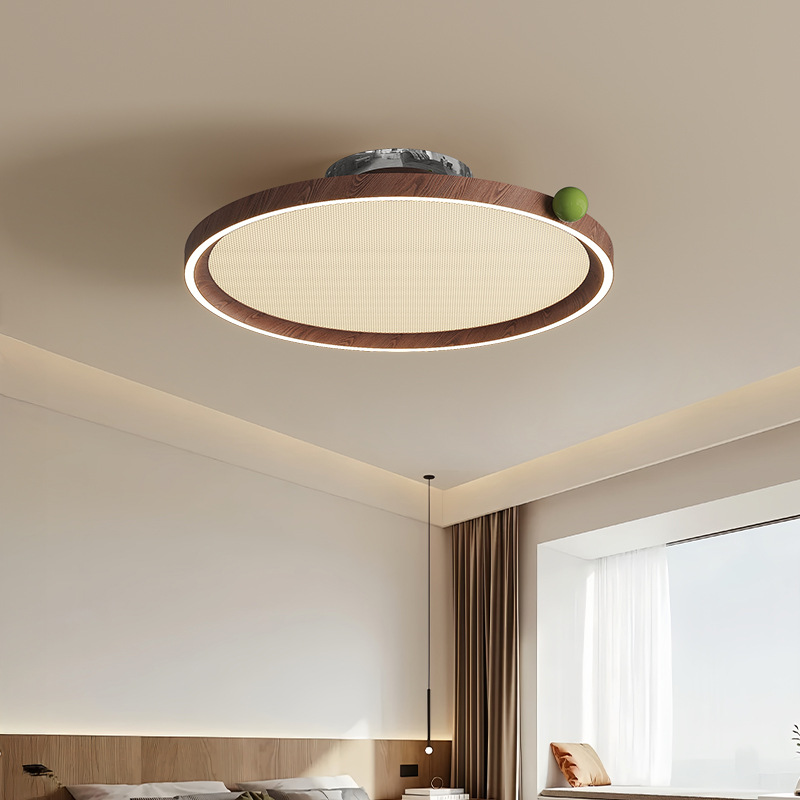 Lámpara de fruta de alta calidad, lámpara de techo de dormitorio de viento de troncos, sala de estudio retro medieval, lámpara de espectro completo para la habitación de los niños