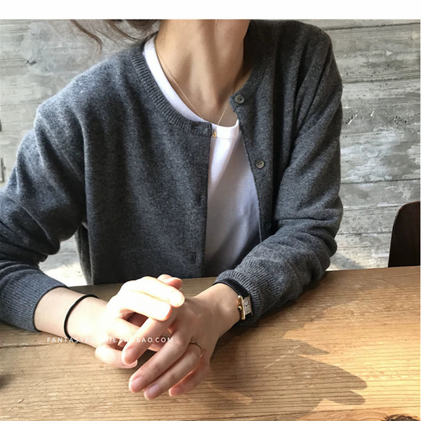 Autumn demi-season knitted cardigan