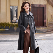 2025秋冬季新款女装长款毛呢外套显瘦气质羊毛双面呢大衣HR1230