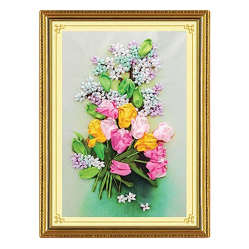 Nueva cinta bordado tridimensional bordado hecho a mano bricolaje colgando pintura sala de estar dormitorio estudio material paquete kit ramo colgante pintura