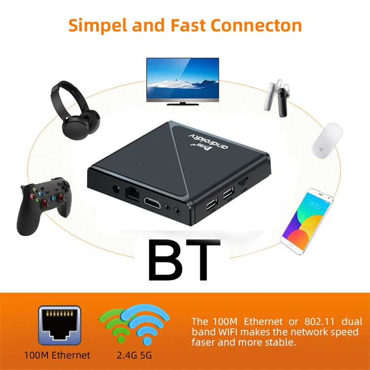 TV98 ATV Pro приставка, полный H313, двойной Wi‑Fi + Bluetooth, Android 14, сетевой медиаплеер