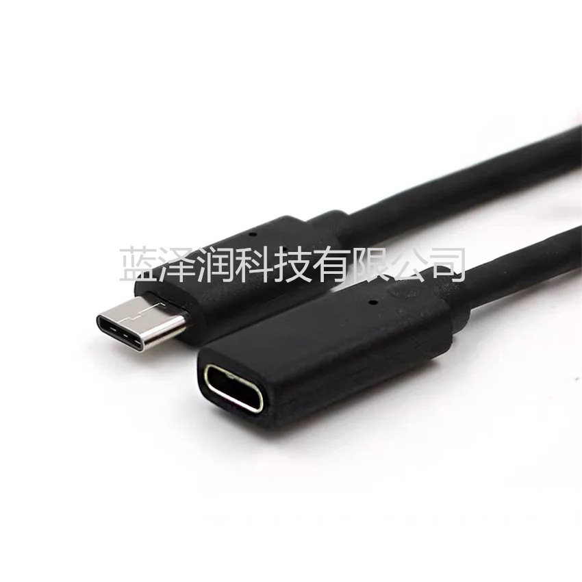 黑色多功能C型公对母快速充电数据扩展电缆移动电话测试电缆公对