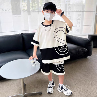 New Korean Style Loose Casual Gradient Short-Sleeved Tops Two-Piece Set New Summer Sports Style Medium and Large