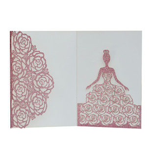 Wedding Beautiful Girl Rose Invitation Cover Holiday Party Greeting Card Hollow Angel Invitation Factory Wholesale