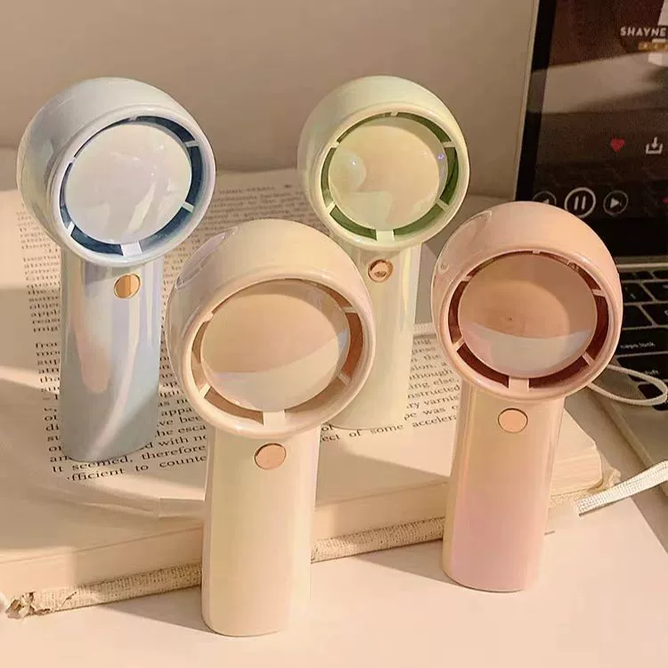 Высококачественный лазерный ручной турбинный мини-вентилятор с USB-зарядкой, портативный, бесшумный, компактный электрический вентилятор