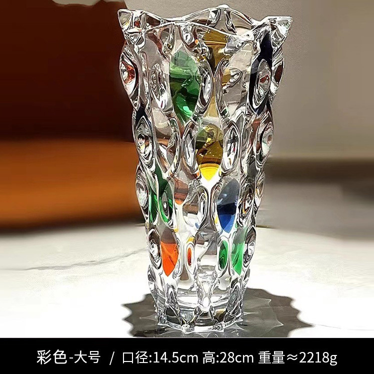 Nuevo jarrón de cristal transparente de agua de cristal cultivado Lilies Rose Decoración de escritorio de la sala de estar Decoración de alta calidad