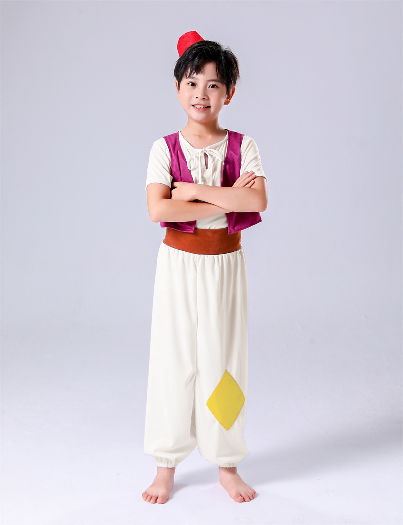 Children's Arabian Boys Aladdin Prince Role Play Stage Outfit Performance Costume Cosplay_ecoleips.com