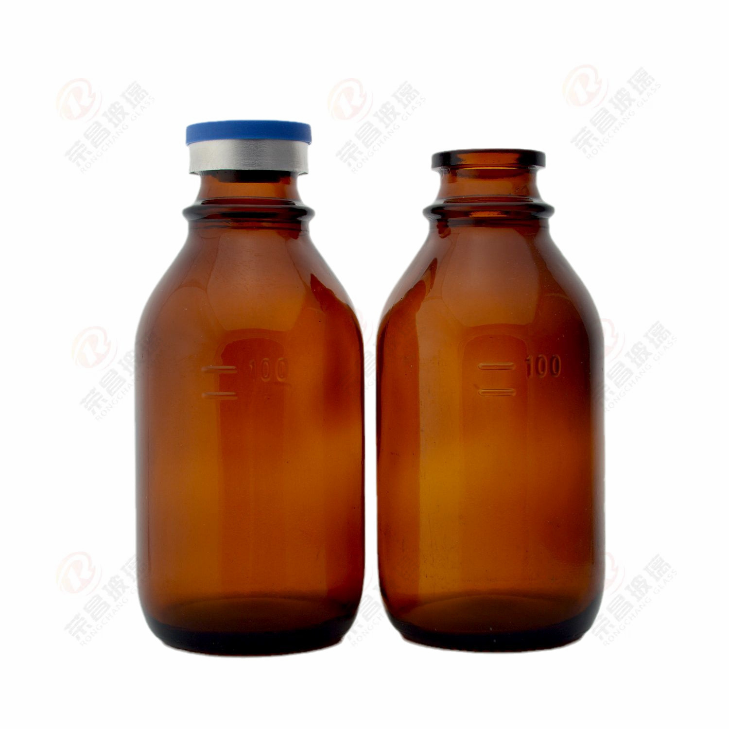 批发100ml棕色玻璃盐水瓶茶色避光玻璃药瓶100毫升药用玻璃瓶