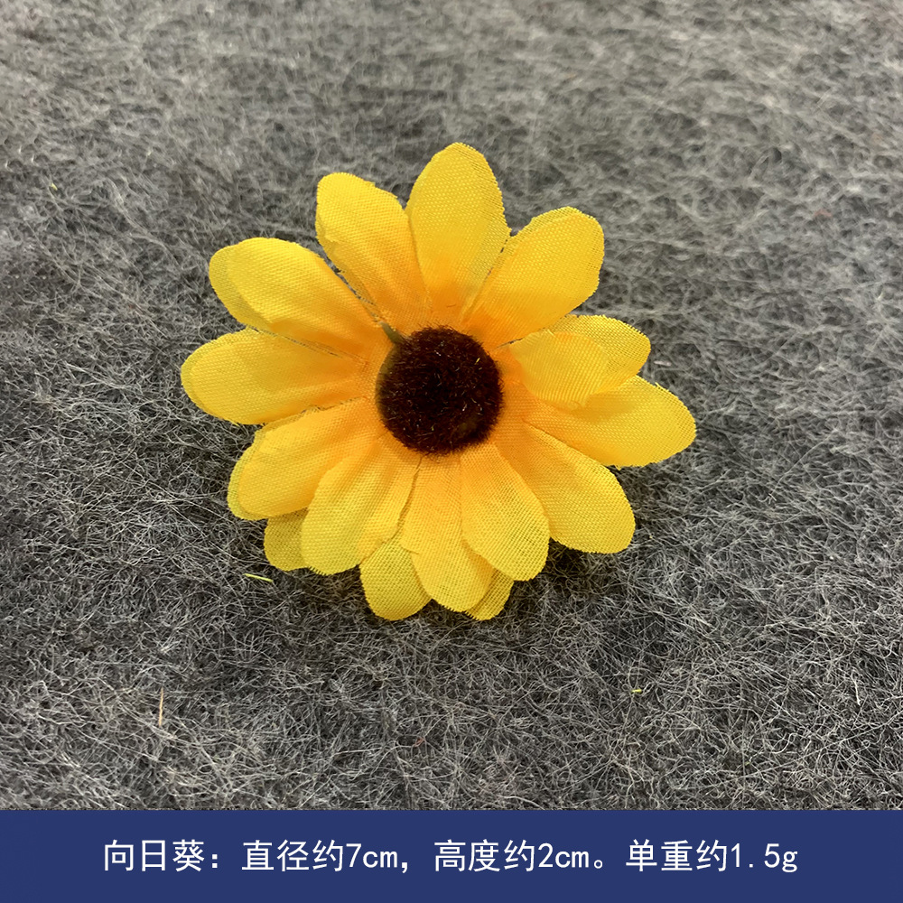 Flores de girasol simuladas girasoles cabeza de girasoles al por mayor DIY accesorios de flores falsas flores de baile ropa de decoración flores