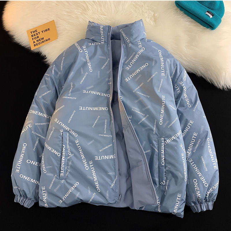 Abrigo de algodón acolchado de doble cara abrigo de invierno engrosado de algodón acolchado de los hombres nicho americano marca de moda ins ruoshuai abrigo juvenil